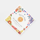 ツーティフルーティかわいこちゃんフルーツ誕生日 スタンダードランチョンナプキン (角)