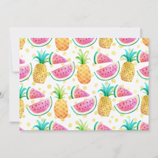 ツーティフルーティガールツイン誕生日招待状 招待状 (裏面)