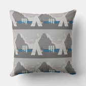 ツーテント 三本の松の木 山の月 クッション (裏面)