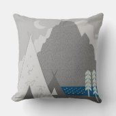 ツーテント 三本の松の木 山の月 クッション (正面)