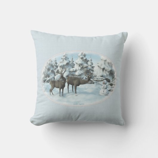 ツーデールと雪だるま装飾用クッション クッション (正面)