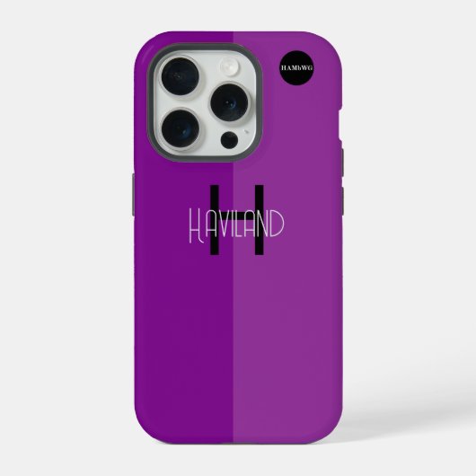 ツートンカラーのモノグラムiPhoneケース HAMbWG iPhoneケース (裏面)