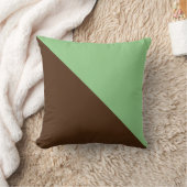 ツートン対角線のセージとリッチブラウン クッション (ブランケット)