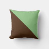 ツートン対角線のセージとリッチブラウン クッション (正面)