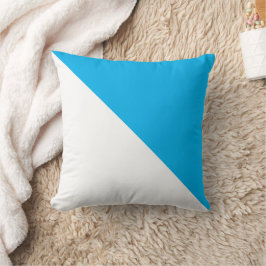 ツートン斜めブライトブルーThrow Pillow クッション