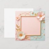 ツートン フローラル 招待状 (正面/裏面)