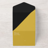 ツートン ブラック ゴールド タイポグラフィ オールインワン招待状 (外側)