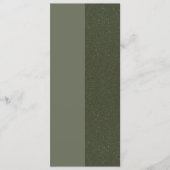 ツートン モスグリーン フラット メニュー カード - カスタマイズ可能 (正面)