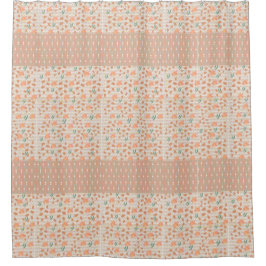 ツートン モチーフ カラメル ビーズ シャワーカーテン