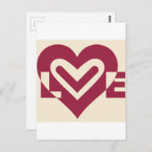 ツートン ワインボルド パープル ラブ ポストカード (正面/裏面)