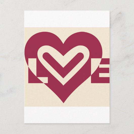 ツートン ワインボルド パープル ラブ ポストカード (正面)