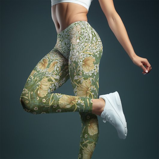 ツートーンインペルネルイエロー&グリーンウィリアム・モリス レギンス