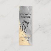 ツートーンウォーター色ブラシ付き | ヘアスタイリストアイコン スキニー名刺 (正面)