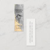 ツートーンウォーター色ブラシ付き | ヘアスタイリストアイコン スキニー名刺 (正面/裏面)