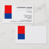 ツートーンデコール – 赤とネイビーブルー 名刺 (正面/裏面)