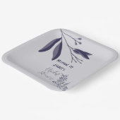 ツートーンパープルフォークアートフローラシャワー ペーパープレート (傾斜あり)