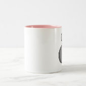 ツートーンピンクのマグを引いているかわいく幸せな灰色のコアラ ツートーンマグカップ (中央)