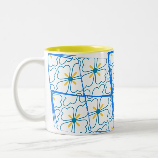 ツートーンマグはあなたの朝cに色の破裂音を加えます ツートーンマグカップ (左)