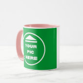 ツートーンマグカップ – 画像を追加11 ozホワイトピンク マグカップ (正面左)