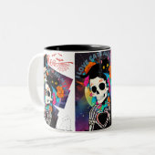 ツートーンマグカップ, 325 ml**スカル＆ブラックキャット ハロウィンマグカップ  ツートーンマグカップ (正面左)