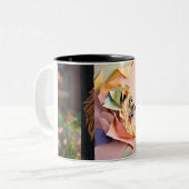 ツートーンマグビューティフルライオンスケッチプリント ツートーンマグカップ (正面左)