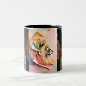 ツートーンマグビューティフルライオンスケッチプリント ツートーンマグカップ (中央)