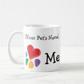 ツートーン動物のLover_Iのハートのテンプレート コーヒーマグカップ (左)