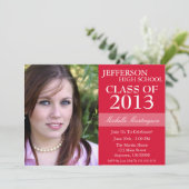 ツートーン卒業の招待状(赤い) 招待状 (スタンド正面)