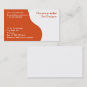 ツートーン名刺-オレンジおよび白 名刺 (正面/裏面)