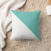 ツートーン対角ライトティール（緑がかった色）装飾用クッション クッション (ブランケット)