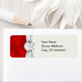 ツートーン赤いダマスク ラベル (インサイチュ)