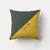 ツートーン金ゴールド&フォレストグリーンモノグラム枕 クッション (裏面)