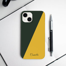 ツートーン金ゴールド&フォレストグリーン電話ケース Case-Mate iPhone 14ケース