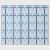 ツートーン青青いさざ波の神聖な十字 ラッピングペーパー (フラット)