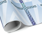 ツートーン青青いさざ波の神聖な十字 ラッピングペーパー (ロールコーナー)