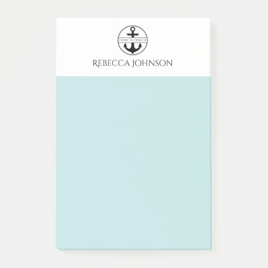 ツートーン「デスクから」名前をカスタムする ポストイット (正面)