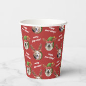 ツードッグフォト小妖精や小人&トナリアアントラーハットクリスマス 紙コップ (裏面)