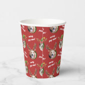 ツードッグフォト小妖精や小人&トナリアアントラーハットクリスマス 紙コップ (右)
