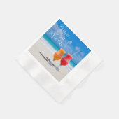 ツードリンクサニービーチ応援カスタム文字 縁ありカクテルナプキン (角)