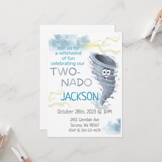 ツーナドの誕生日パーティー招待状です 招待状 (正面/裏面インサイチュ)