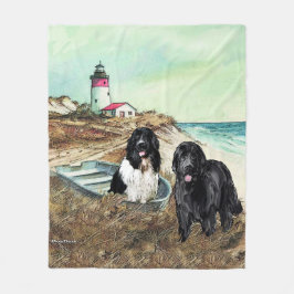 ツーニューフスアンドボートフリースブランケット フリースブランケット