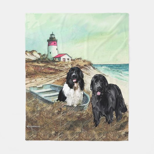 ツーニューフスアンドボートフリースブランケット フリースブランケット (正面)