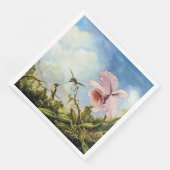 ツーハミングバーズアンドアンオーキッド紙ゲストタオル (コーナー)