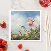 ツーハミングバーズアンドアンオーキッド紙ゲストタオル (インサイチュ)