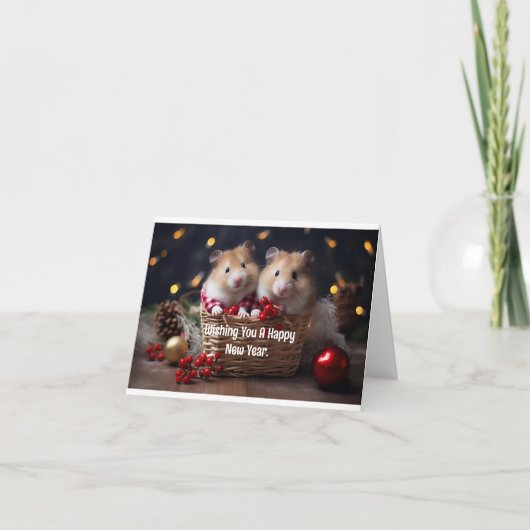 ツーハムスターズニューイヤーホリデーカード シーズンカード (正面)