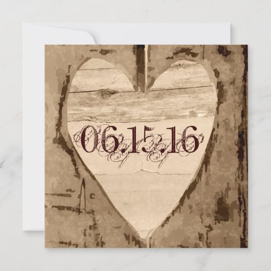 ツーハートウッ素朴ドシャッターズ結婚式招待状 招待状 (裏面)