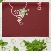 ツーハートズラバーズデザイン キッチンタオル (折り畳み)