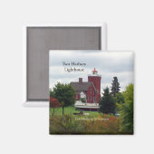 ツーハーバーライトハウス&ボートマグネット マグネット (正面/裏面)
