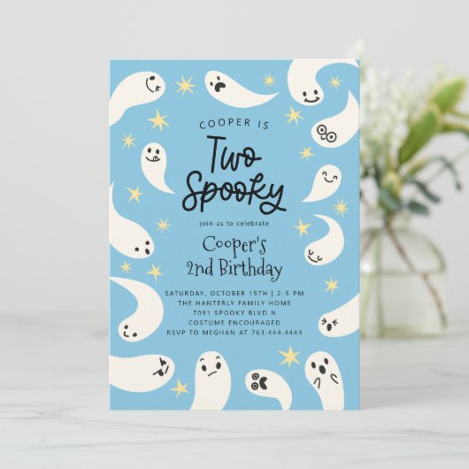 ツーハ不気味ロウィーンブルー幽霊誕生日 招待状 (スタンド正面)