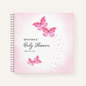 ツーバタフライツインガールズベビーシャワーゲストブック ノートブック (正面)
